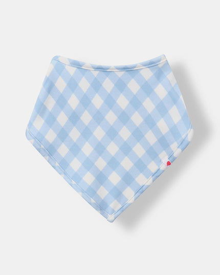 Bandana Magnetic Bib - Sky Blue Plaid (2-piece set)