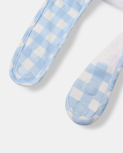 Bandana Magnetic Bib - Sky Blue Plaid (2-piece set)