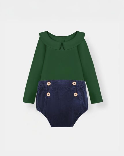 Bermuda Bodysuit + Sailor Short - Green/Navy
