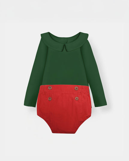 Bermuda Bodysuit + Sailor Short - Green/Red