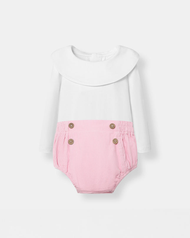 Berta Bodysuit + Sailor Short - White/Pink