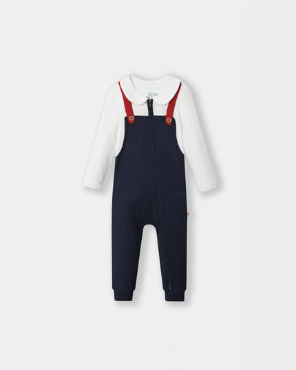 Fancy Pantsy Overall Playsuit - Navy Blue (Footless)