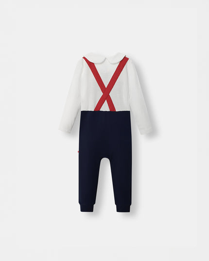 Fancy Pantsy Overall Playsuit - Navy Blue (Footless)