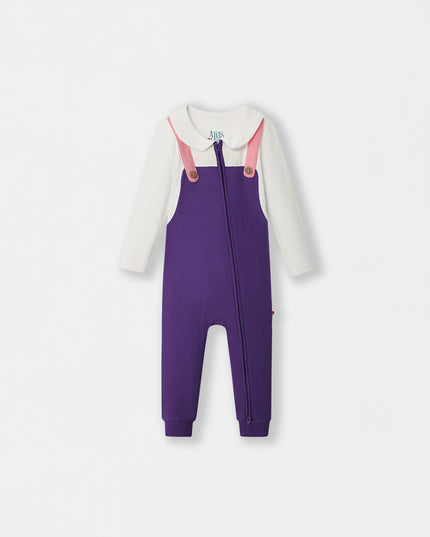 Fancy Pantsy Overall Playsuit - Purple (Footless)