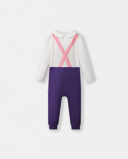 Fancy Pantsy Overall Playsuit - Purple (Footless)