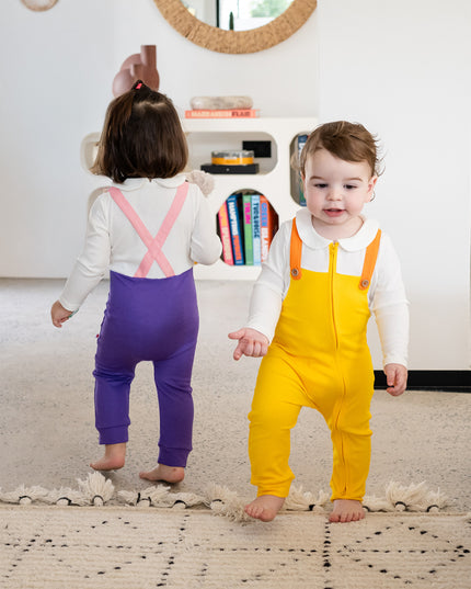 Fancy Pantsy Overall Playsuit - Yellow (Footless)