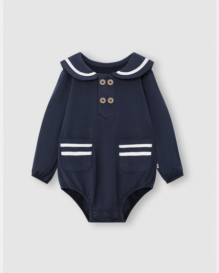 First Mate Romper - Navy Blue - Atlas & Maya