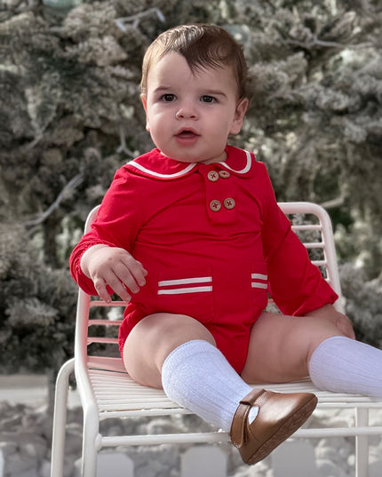 First Mate Romper - Red
