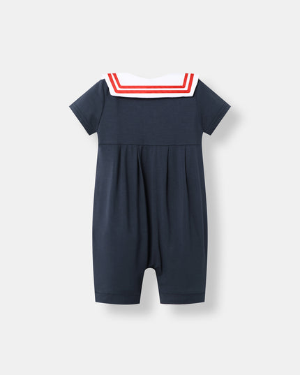 Little Skipper Romper - Navy Blue - Atlas & Maya