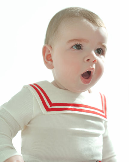 Nautical Magnetic Bodysuit - White