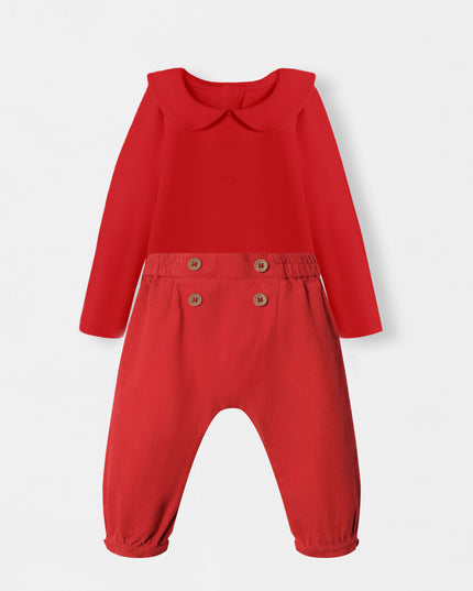 Peter Pan Bodysuit + Sailor Pant - Red