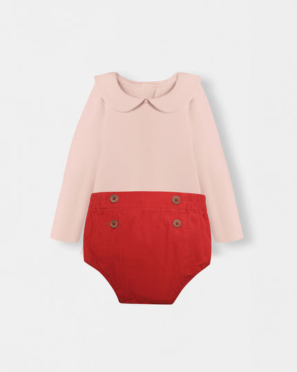 Peter Pan Bodysuit + Sailor Short - Pink/Red