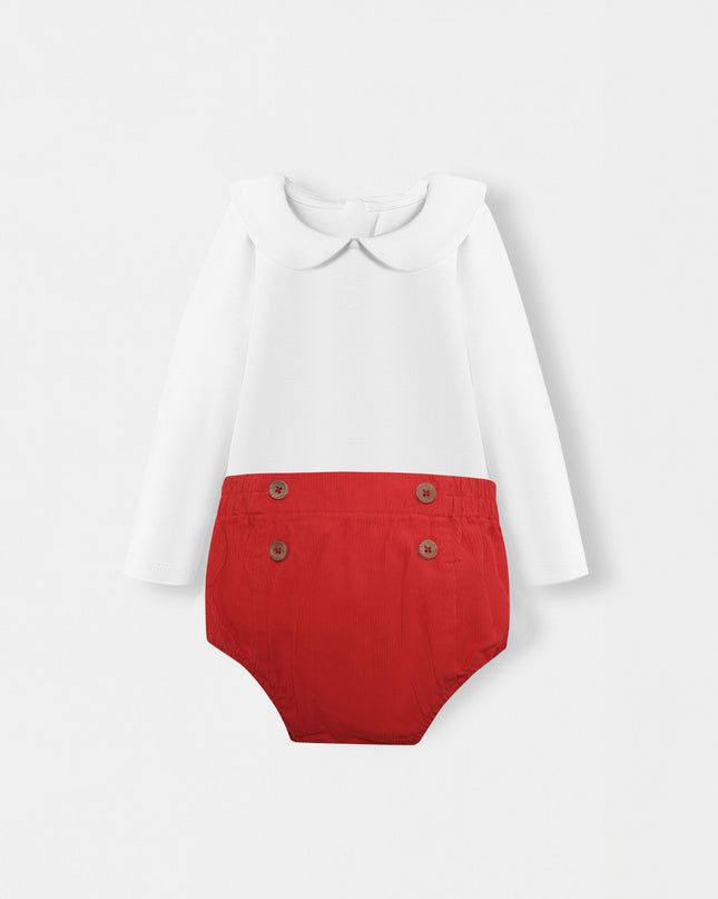 Peter Pan Bodysuit + Sailor Short - White/Red