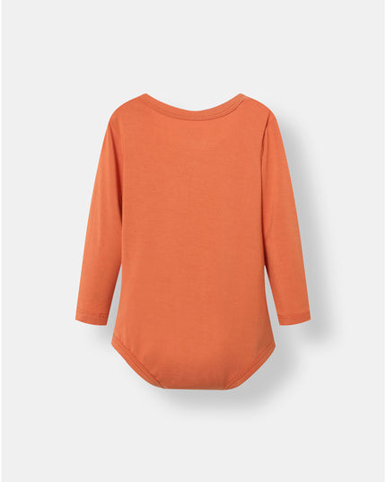 Pocket Long Sleeve Magnetic Bodysuit - Orange - Atlas & Maya