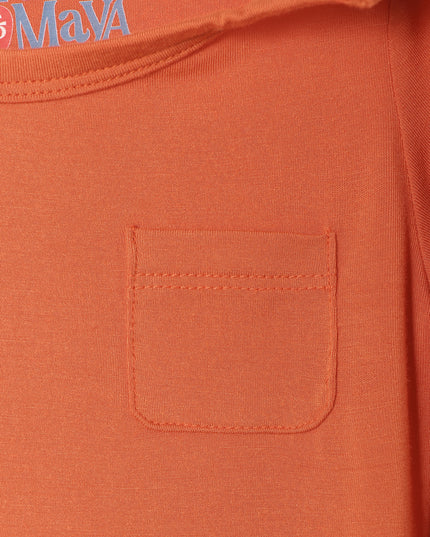Pocket Long Sleeve Magnetic Bodysuit - Orange - Atlas & Maya