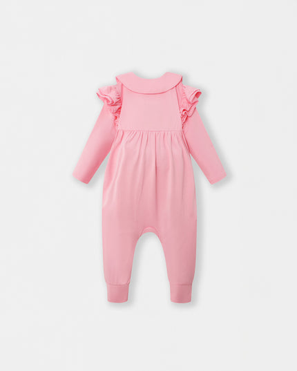 Ruffle Truffle Playsuit - Flamingo Pink (Footless)