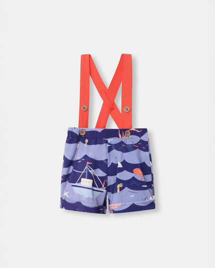 Shortie with Straps - Ocean Snuggles - Atlas & Maya