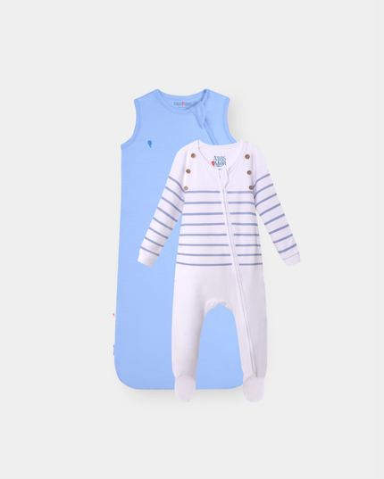 The Sleep Edit · Duo | Essential Sleep Sack & Captain Cuddle | Frost Blue