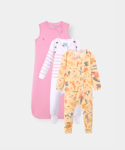The Sleep Edit · Trio | Sleep Sack, Captain Cuddle & Mermaid Love | Flamingo Pink