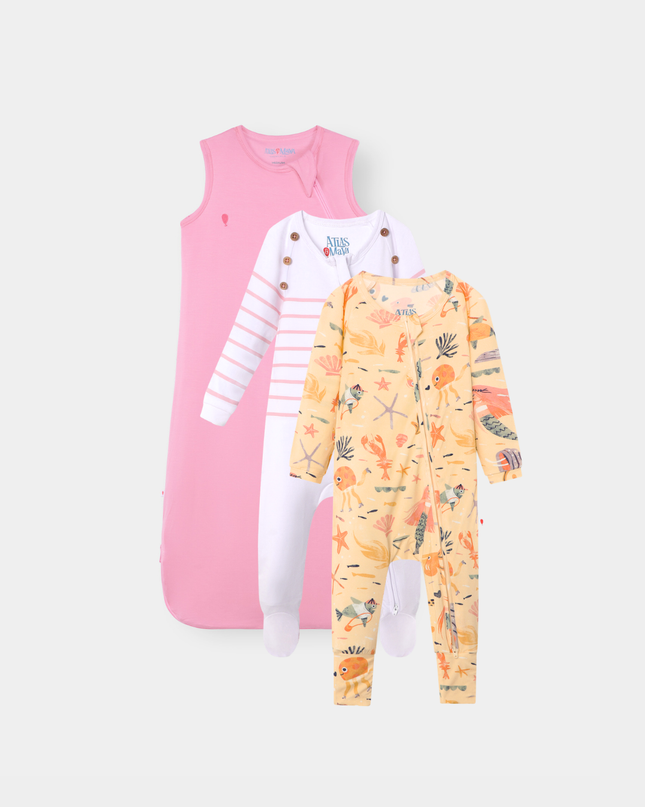 The Sleep Edit · Trio | Sleep Sack, Captain Cuddle & Mermaid Love | Flamingo Pink