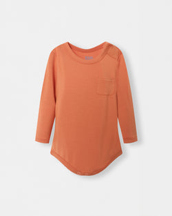 Pocket Long Sleeve Magnetic Bodysuit - Orange - Atlas & Maya