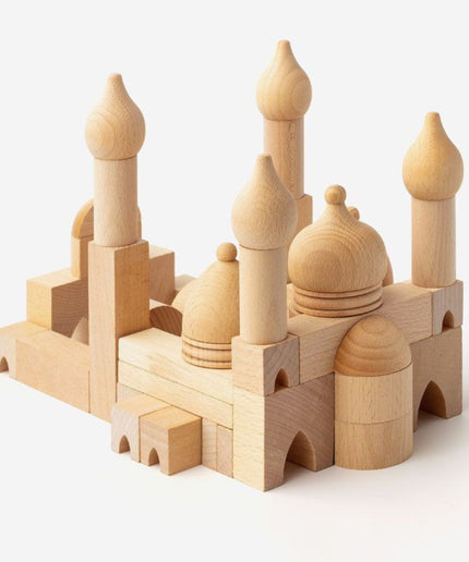 Build a Mosque - Islamic Wooden Blocks - Atlas & Maya  Build a Mosque - Islamic Wooden Blocks Bamboo Toys