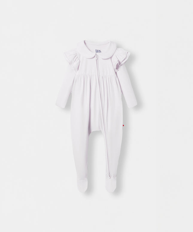Ruffle Truffle Playsuit - White - Atlas & Maya