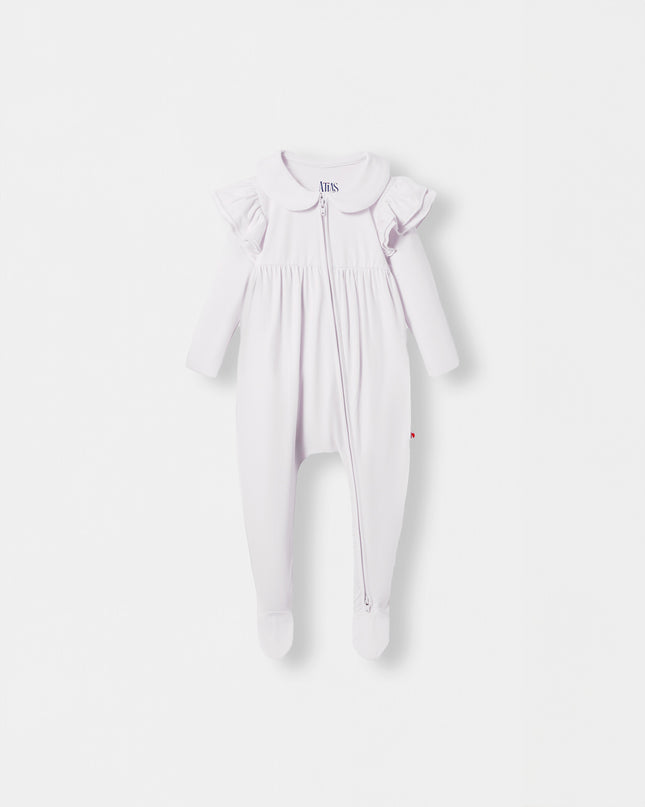 Ruffle Truffle Playsuit - White - Atlas & Maya