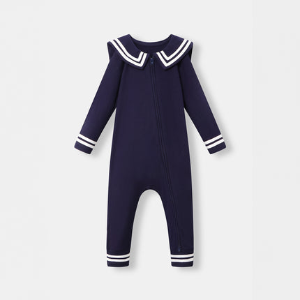 All On Board Playsuit - Navy Blue (Footless)