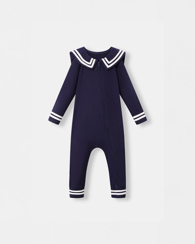 All On Board Playsuit - Navy Blue (Footless)