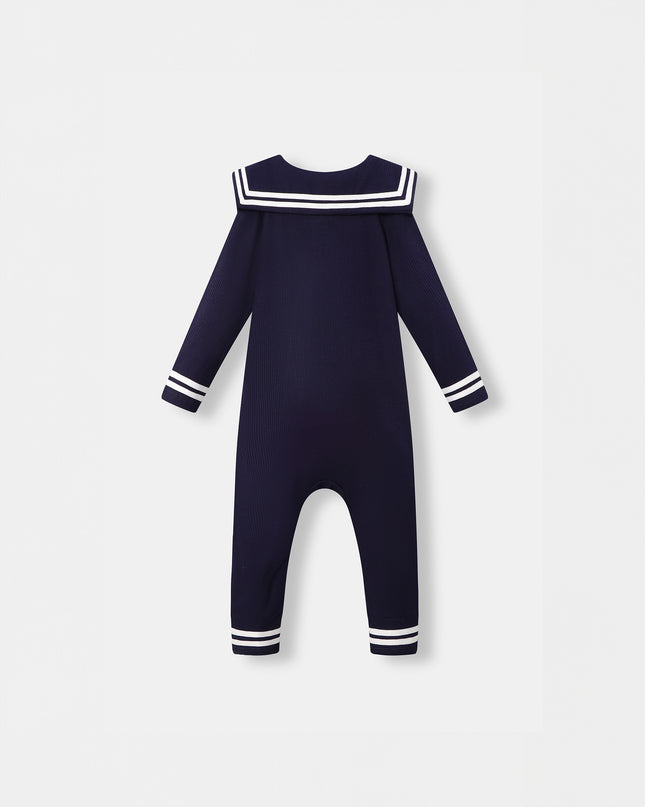 All On Board Playsuit - Navy Blue (Footless)