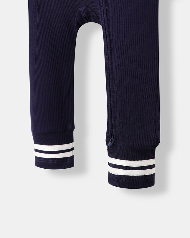 All On Board Playsuit - Navy Blue (Footless)