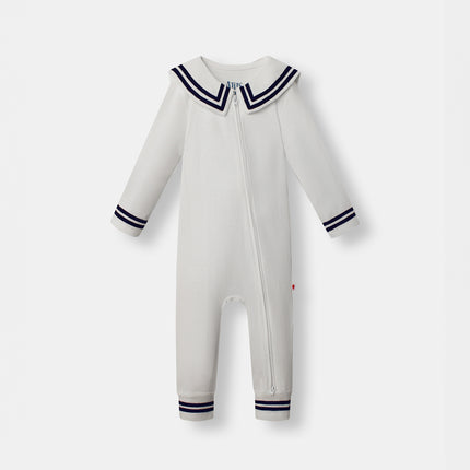 All On Board Playsuit - White (Footless) - Atlas & Maya