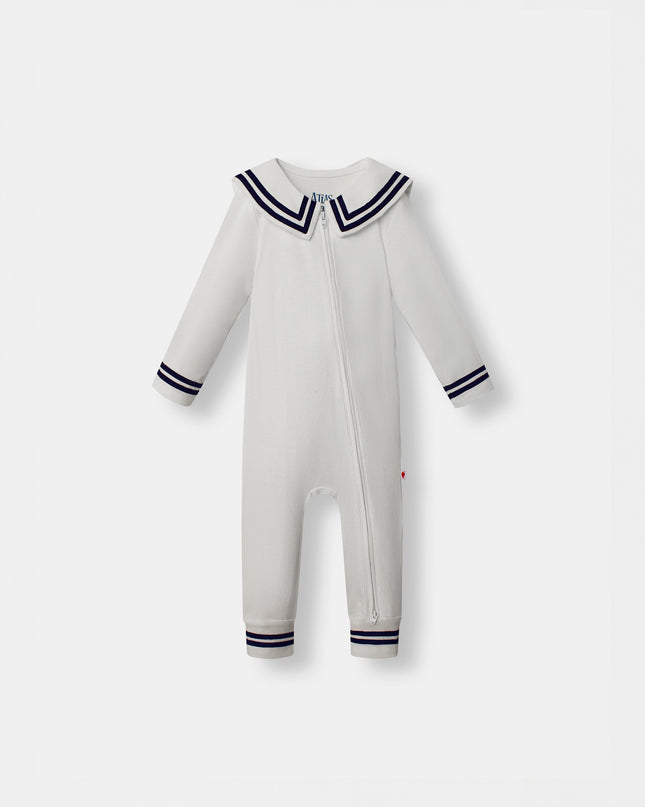 All On Board Playsuit - White (Footless) - Atlas & Maya