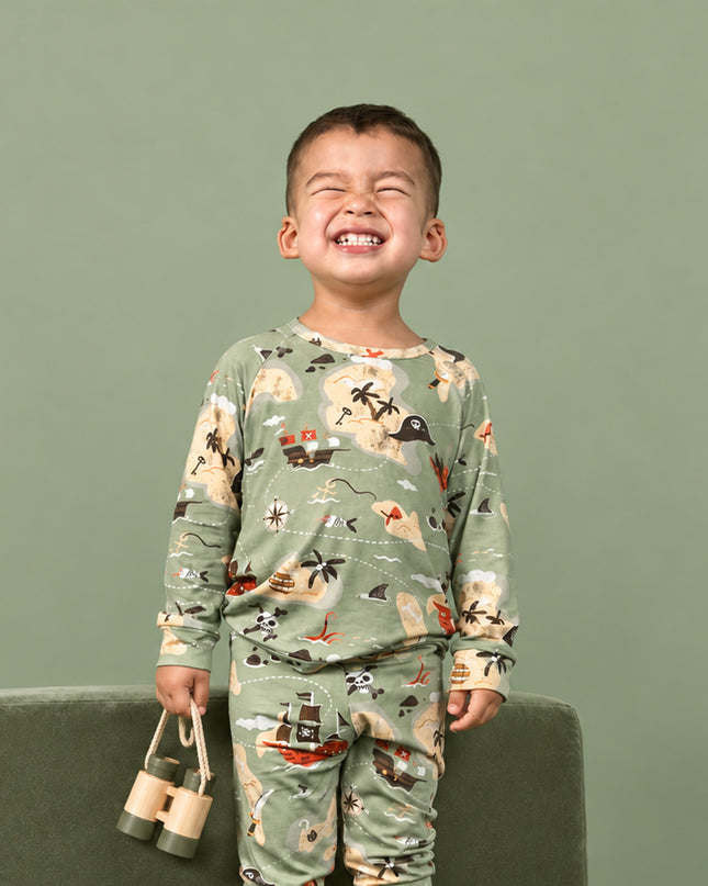 Bamboo Kids Pajamas in Pirate Map | Nighty Night