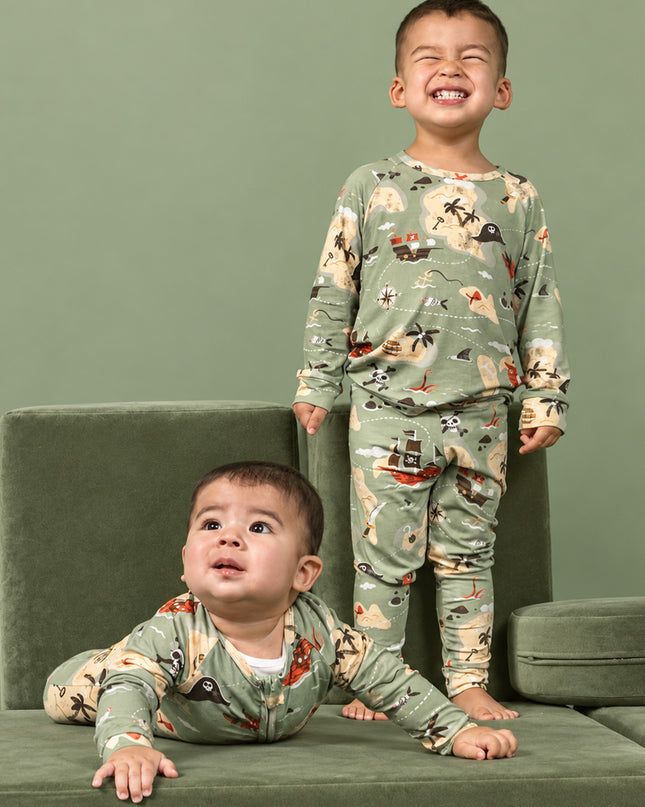 Bamboo Kids Pajamas in Pirate Map | Nighty Night