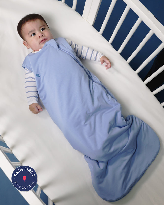 Essential Sleep Sack 1.0 TOG - Frost Blue - Atlas & Maya  Essential Sleep Sack 1.0 TOG - Frost Blue Bamboo sleep bag