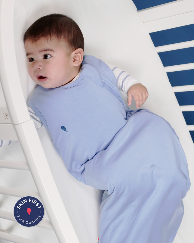 Essential Sleep Sack 1.0 TOG - Frost Blue - Atlas & Maya  Essential Sleep Sack 1.0 TOG - Frost Blue Bamboo sleep bag