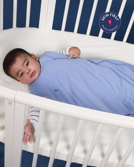 Essential Sleep Sack 1.0 TOG - Frost Blue - Atlas & Maya  Essential Sleep Sack 1.0 TOG - Frost Blue Bamboo sleep bag