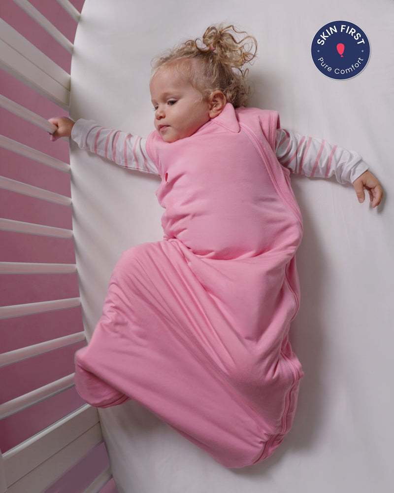 Essential Sleep Sack 1.0 TOG - Flamingo Pink - Atlas & Maya  Essential Sleep Sack 1.0 TOG - Flamingo Pink Bamboo sleep bag