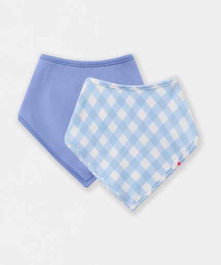 Bandana Magnetic Bib - Sky Blue Plaid (2-piece set) - Atlas & Maya  Bandana Magnetic Bib - Sky Blue Plaid (2-piece set) Bamboo Bibs