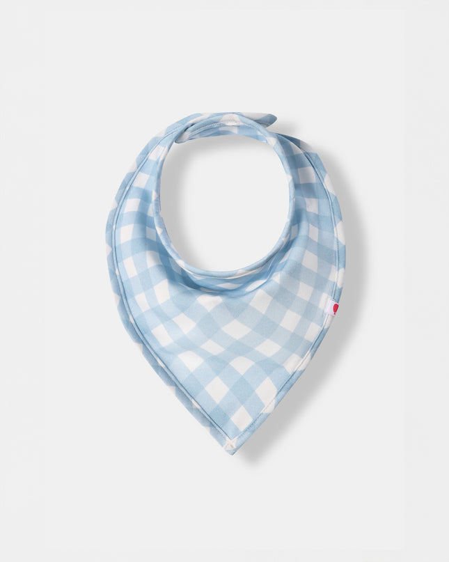 Bandana Magnetic Bib - Sky Blue Plaid (2-piece set)