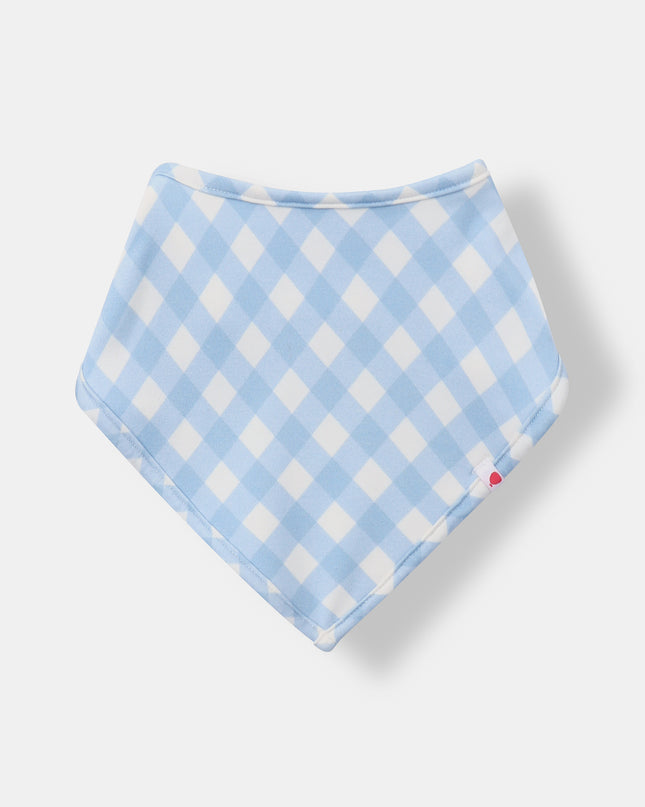 Bandana Magnetic Bib - Sky Blue Plaid (2-piece set)