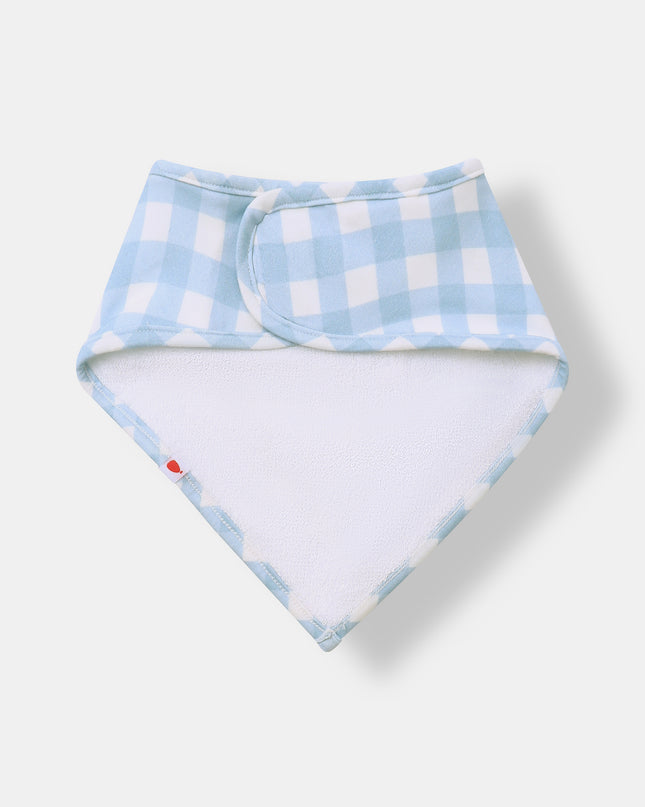 Bandana Magnetic Bib - Sky Blue Plaid (2-piece set)