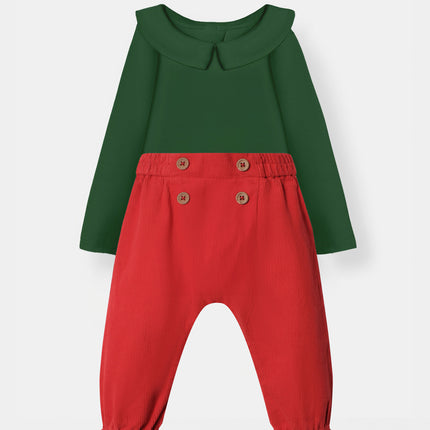 Bermuda Green + Sailor Pant - Green/Red
