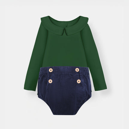 Bermuda Bodysuit + Sailor Short - Green/Navy