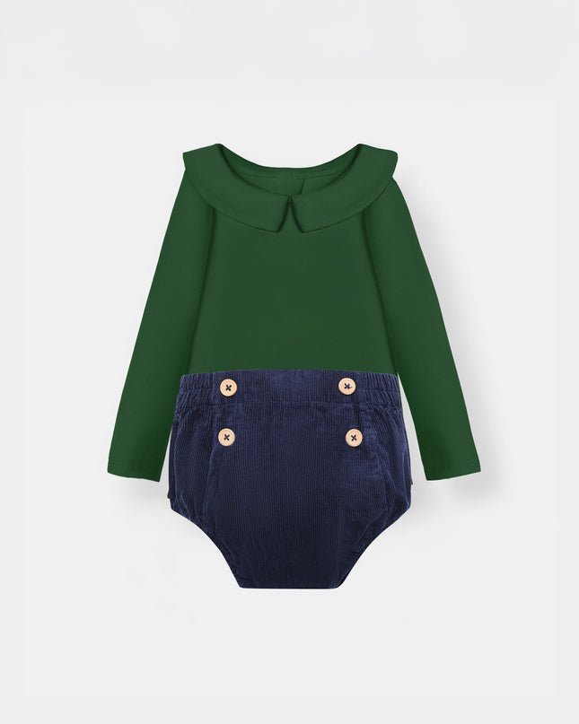 Bermuda Bodysuit + Sailor Short - Green/Navy