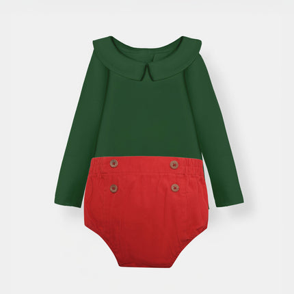 Bermuda Bodysuit + Sailor Short - Green/Red