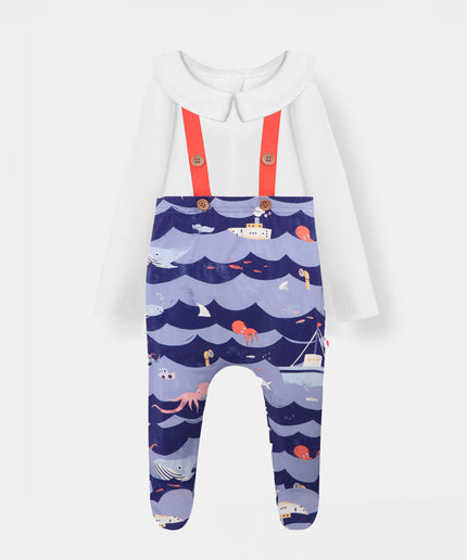 Bermuda Bodysuit + Footie Pant - Ocean Snuggles - Atlas & Maya  Bermuda Bodysuit + Footie Pant - Ocean Snuggles Bamboo Set