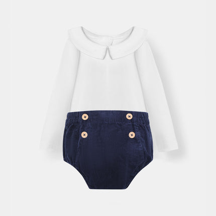 Bermuda Bodysuit + Sailor Short - White/Navy
